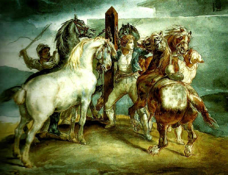 Theodore   Gericault le marche oil painting image